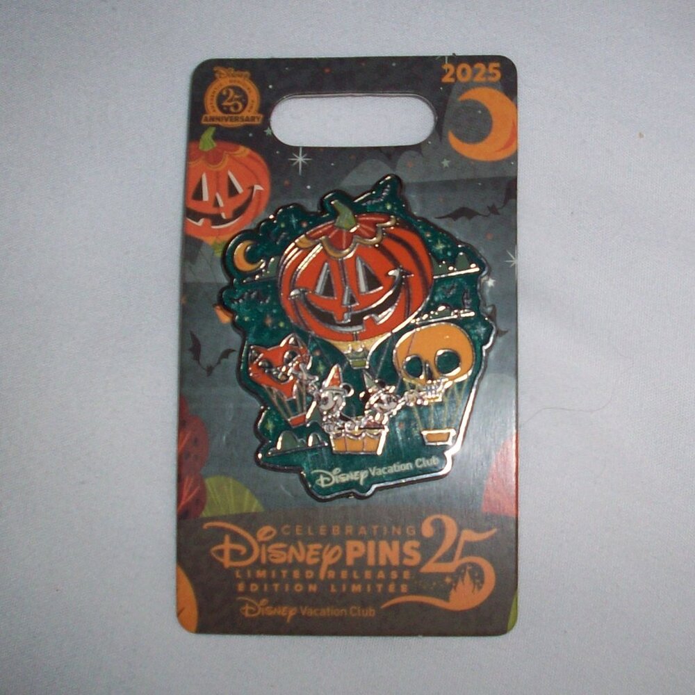 Halloween 2025 Pumpkin Hot Air Balloon Mickey Minnie Pin Disney Vacation Club